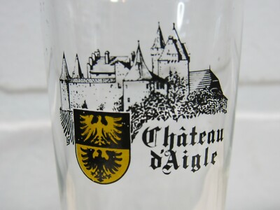 VINTAGE SHOT GLASS CHATEAU D'AIGLE SWITZERLAND 