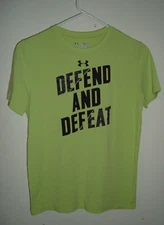 Under Armour Green "Defend and Defeat" Youth Large Loose HeatGear T-Shirt