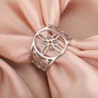 Witch Knot Finger Ring Stainless Steel Jewelry Celtics Knot Hollow Ring Amulet