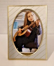 2x3  Silver Gold Mini Metal Picture Photo Frame Tabletop Or Wall Hang