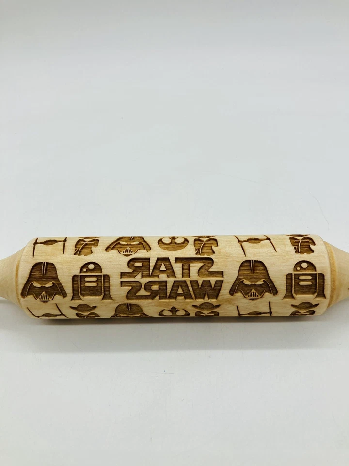 Star Wars Wooden Embossing Rolling Pin Star Wars Pattern Baking Cookie Dough - Image 3 of 4