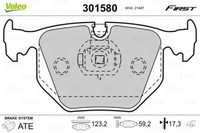 Valeo 301580 Bremsbelagsatz, Scheibenbremse FüR Alpina Bmw Land Rover Maserati