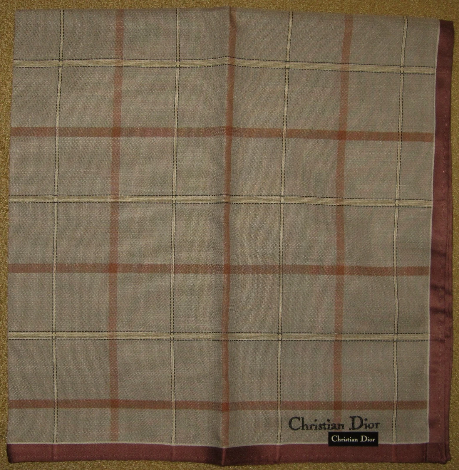 CHRISTIAN DIOR * Mouchoir foulard à carreaux 48 cm /MIYASAK