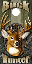 Buck Deer Hunter Camo LAMINATED Cornhole Wrap Bag Toss Skin Decal Sticker