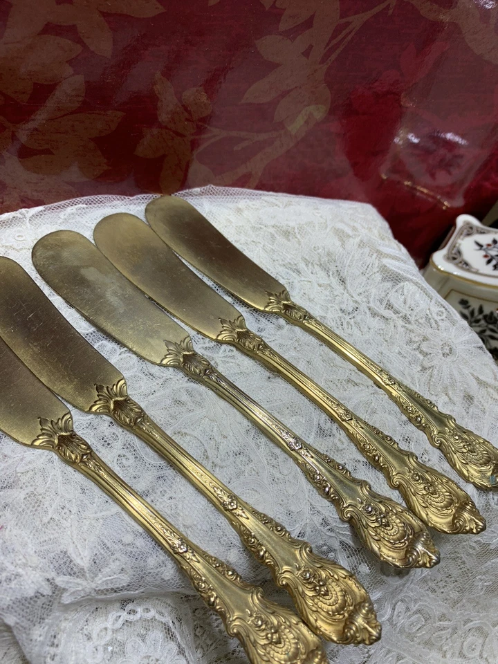 Wallace esterlina (5) mango plano esparcidores de mantequilla de colección Sir Christopher Foto 2 de 4