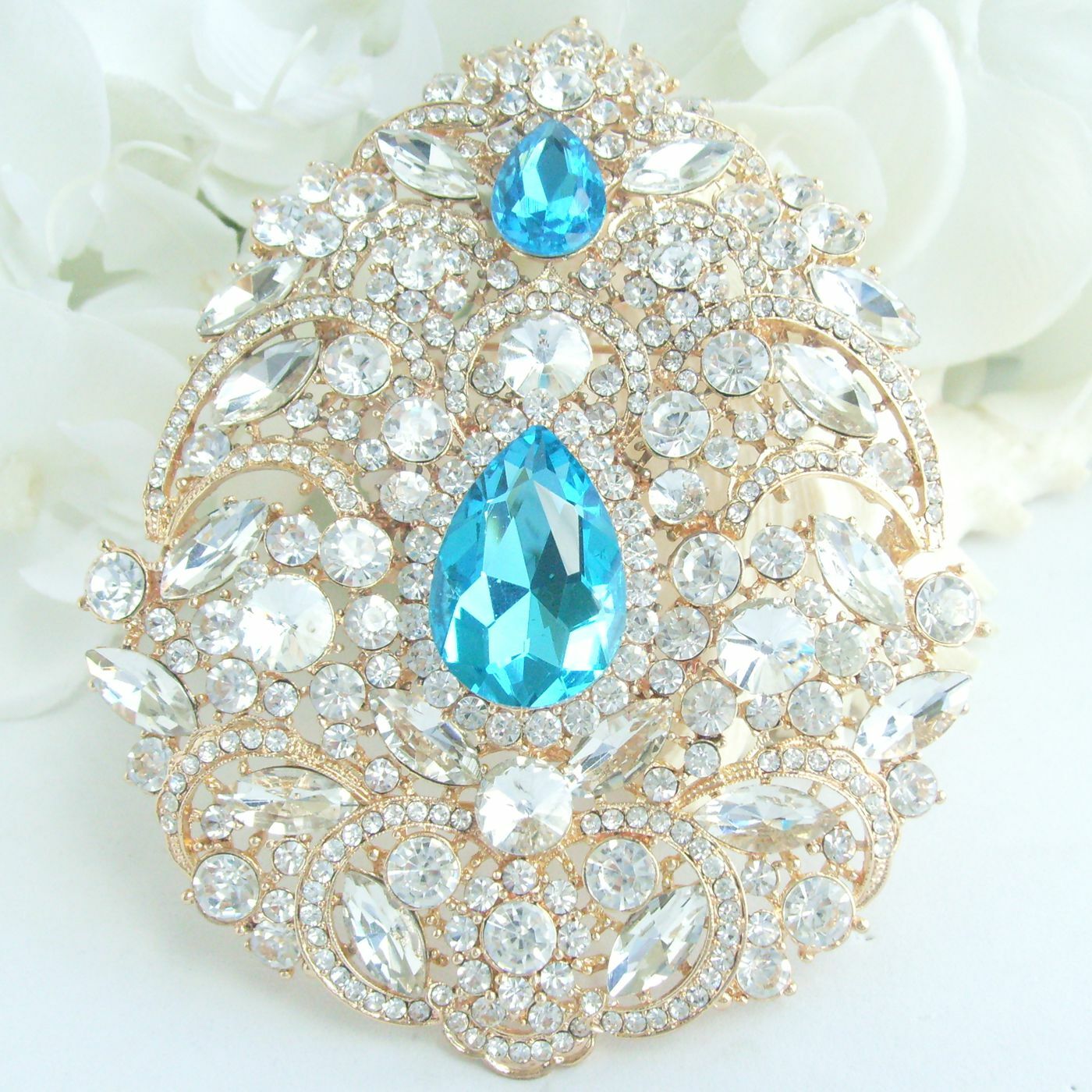 Spilla a goccia cristallo strass 4,92" spilla pendente EE04045