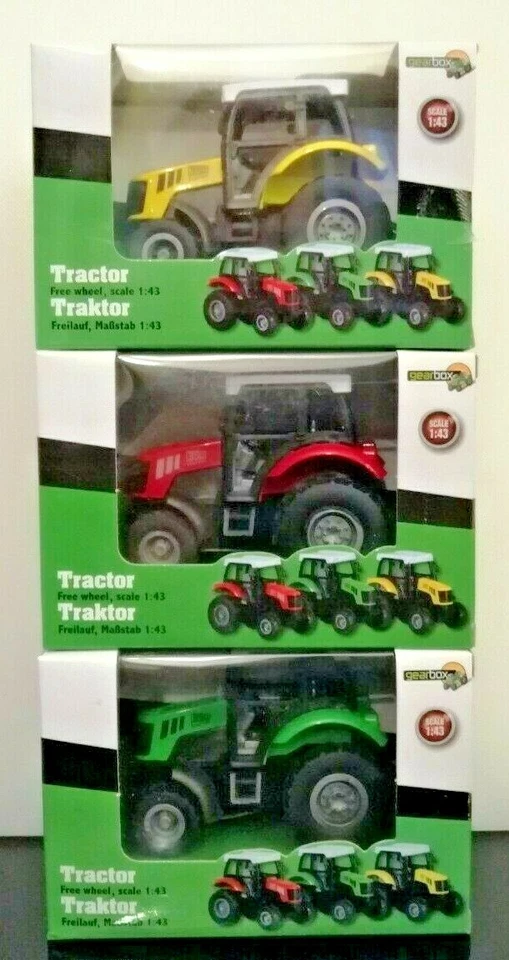 TRATTORE AGRICOLO MODELLINO SCALA 1/43 ROSSO GIALLO VERDE DIE-CAST METAL PZ.1 - Immagine 3 di 3