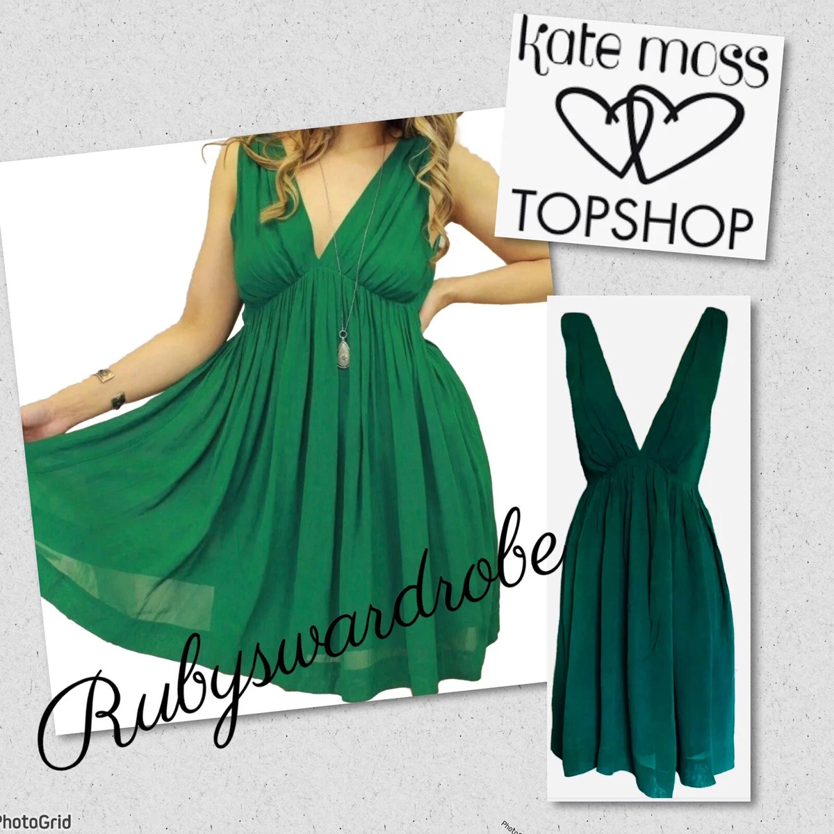 kate moss topshop green dress