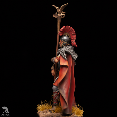 Figurine Soldat Romain Peinte à La Main - Lucius Sertorius Firmus Aquilifer 54 Mm - Niveau Musée