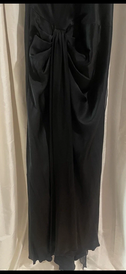 DINA BAR-EL BLACK SILK DRESS GOWN DRESS IMMACULATE CONDITION SIZE SM - Image 4 of 4