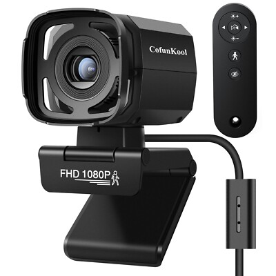 Streaming Camera Full HD Webcam with Microphone and Remote, AI Auto Tracking,...