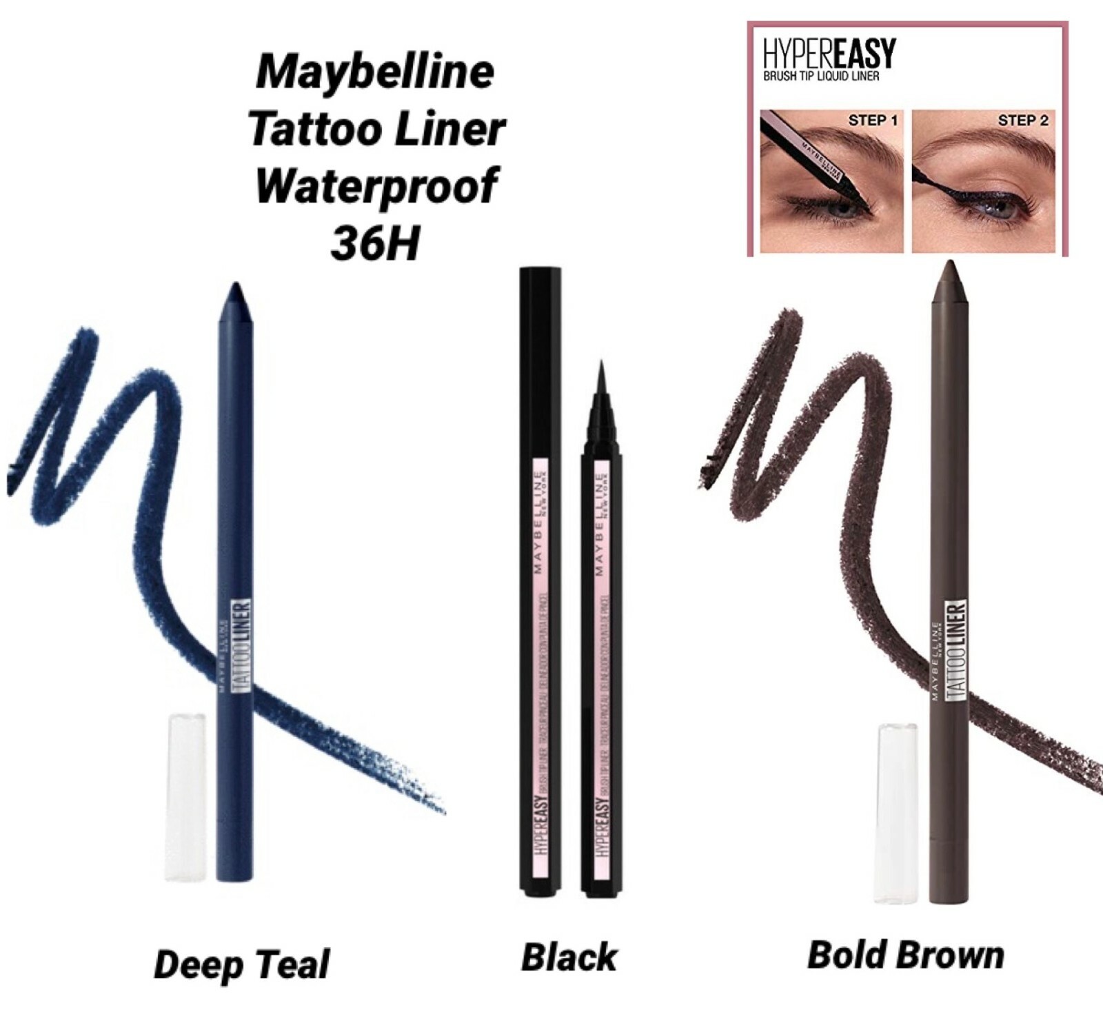 Maybelline Tattoo Liner Gel Pencil Review  Swatches in Onyx