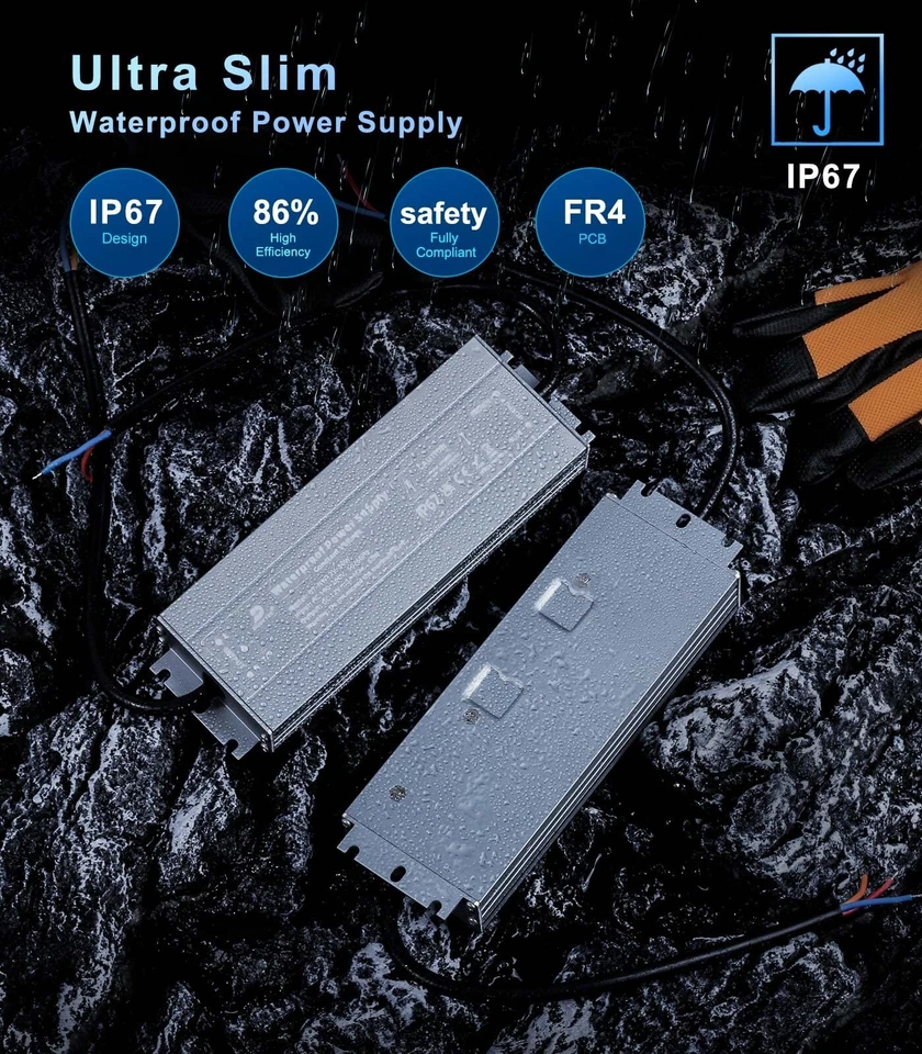 Trasformatore da Esterno Waterproof DT-NW IP67 AC220V DC24V Potenza 150Watt Max - Immagine 2 di 4