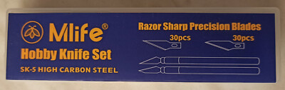Mlife Hobby Messer Set SK-5, 2x Skalpellmesser high carbon steel + 60 Klingen