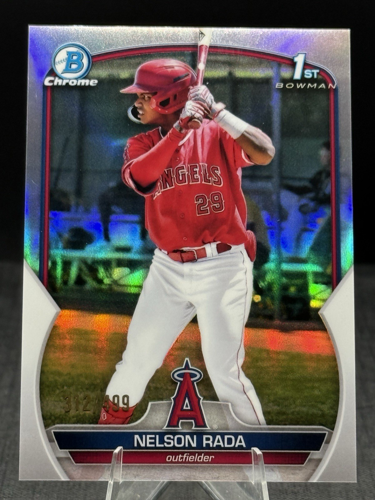 2023 Bowman Chrome Prospects Refractor #BCP-132 Nelson Rada 1st /499 LA Angels
