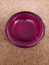 15 cm Ruby Red Whitefriars Controlled Bubble Ash Tray c.1960's 