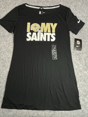 NFL Nike New Orleans SAINTS Women's Shirt Sz S Short Sleeve Black Love My  Saints