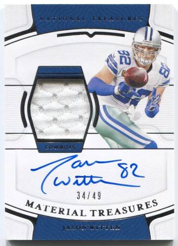 2021 National Treasures Jason Witten Autograph Material Sig Jersey Auto #/49