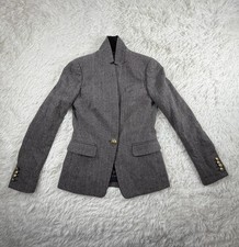 J. Crew Women's Regent Wool Blend Blazer, Size 00 Gray Glen Plaid Academia