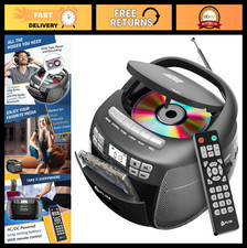 Bluetooth CD Cassette Player Boombox, AM/FM Radio, Stereo Sound, Remote, USB,