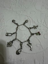 Silver & Pink Cable Chain Charm Bracelet Dang...