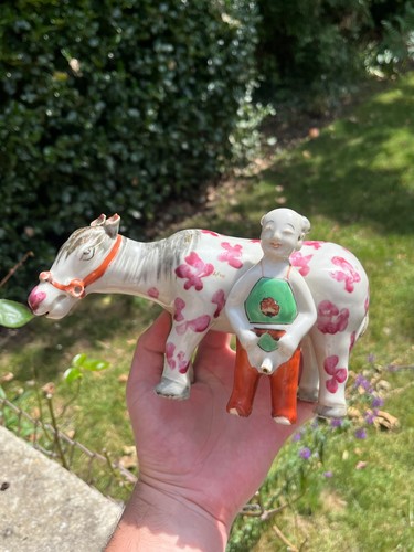 Chinese Antique Porcelain Figure Qing Dynasty Famille Rose Boy Mule 19th Century - Picture 2 of 19