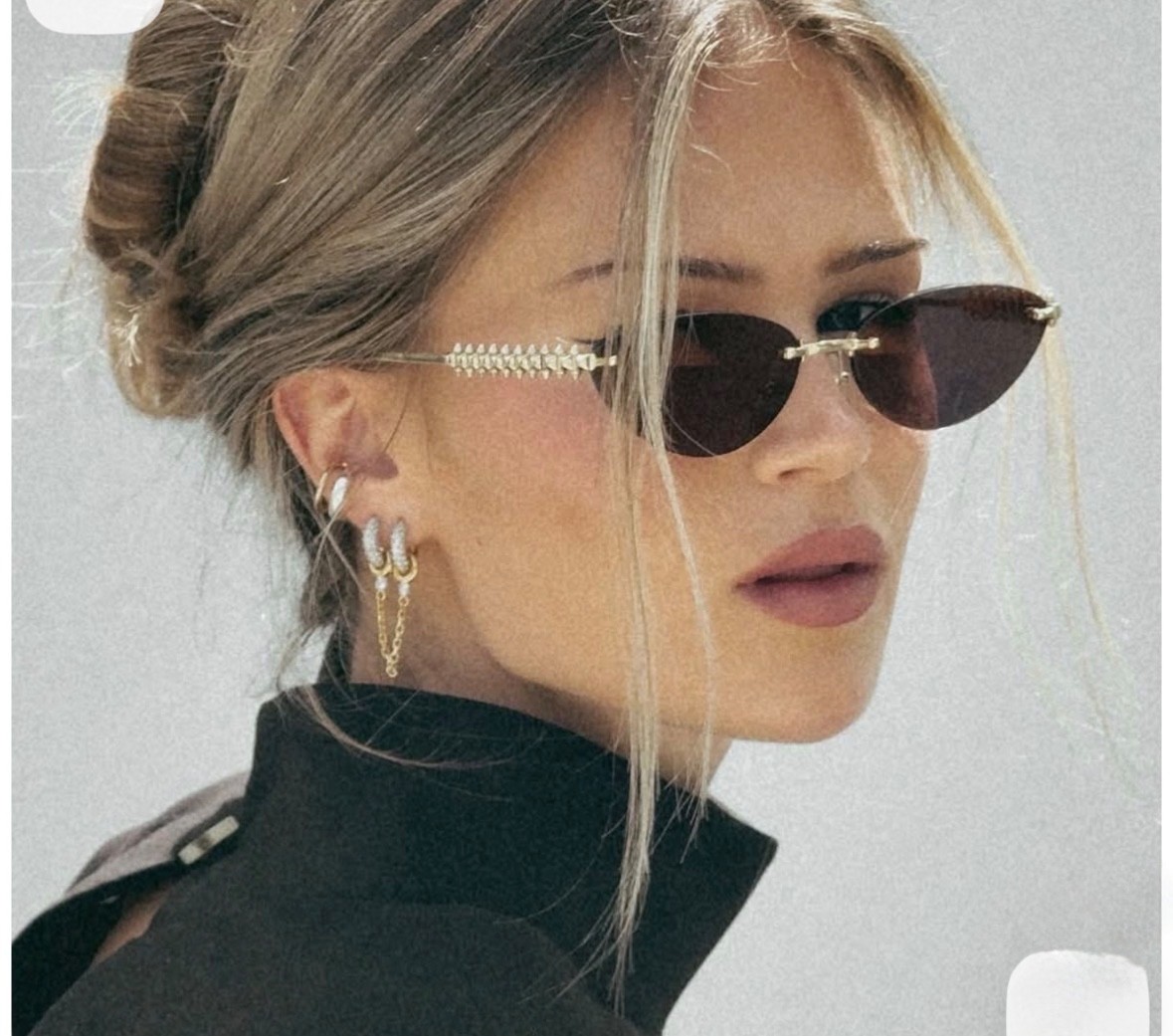 Cartier CT0543S Rimless Sunglasses Genuine Horn Gold Frame
