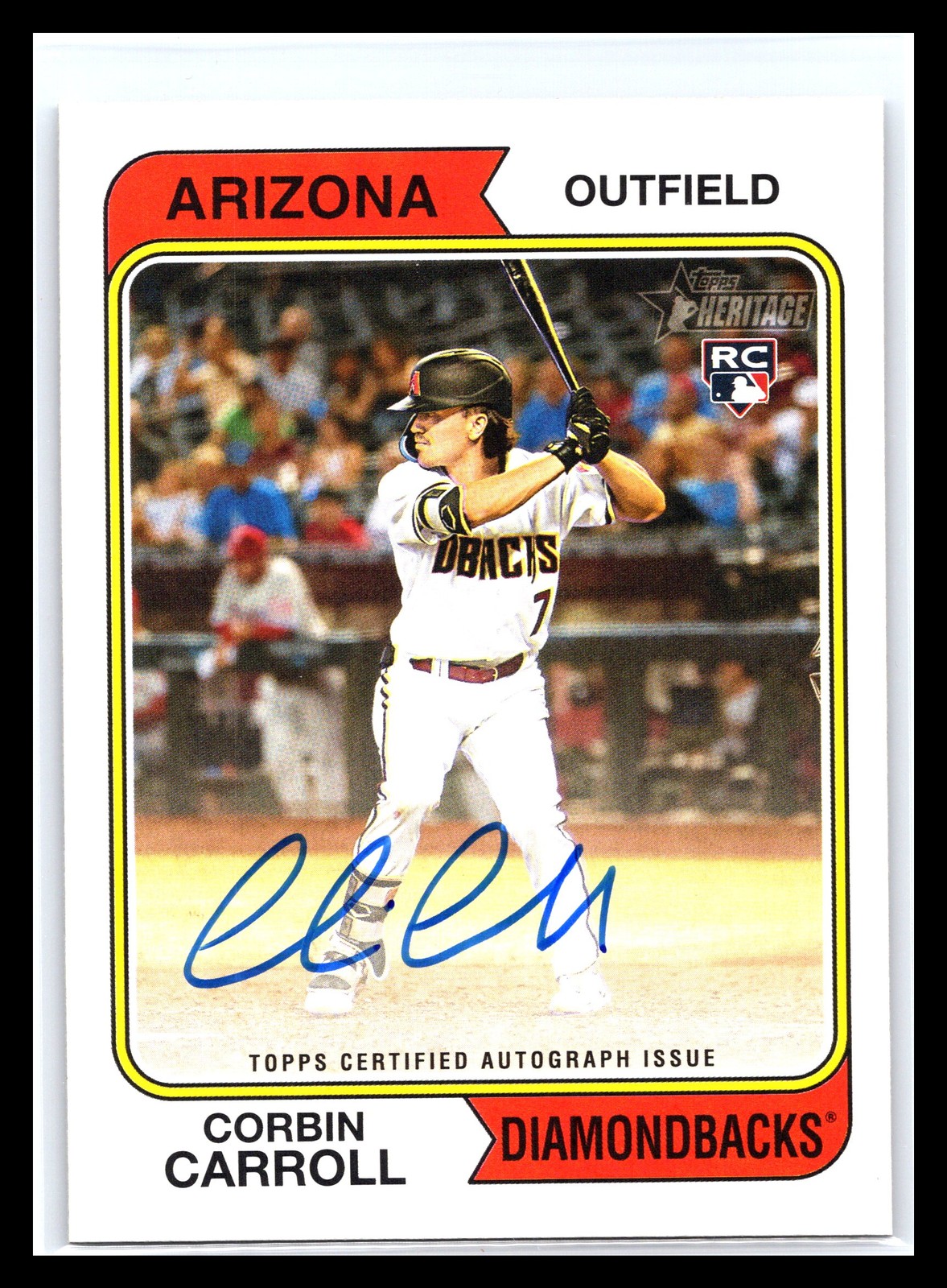 2023 Topps Heritage Corbin Carroll Real One Auto Rookie Autograph