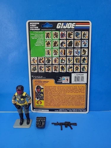 GI Joe Python Patrol Viper 100% COMPLETE w/Full Card, Vintage Vipers Cobra