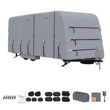 4-Layer Full Carava Cover Universal Protector Heavy Duty Trailer Cover Grey