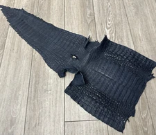 Blue Navy Genuine Caiman Crocodile remnant belly Hide Leather Skin Gator Croc 75