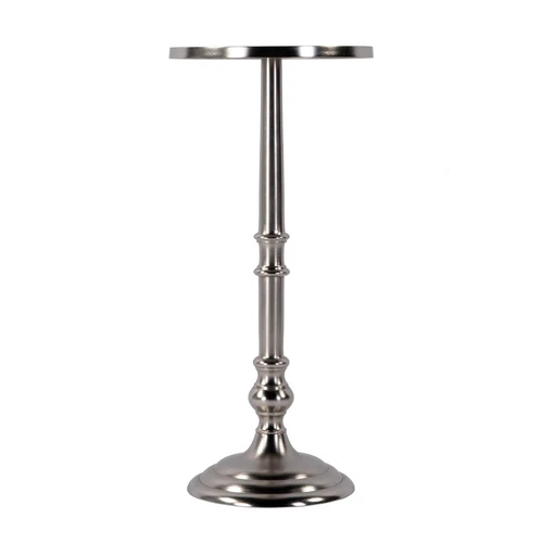Butler Specialty Company Garland 10 in W Rnd Metal Pedestal End Table - Nickel - Picture 2 of 3