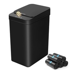 Compact 4-Gallon Touchless Trash Can with Odor Control Lid - Ideal for Any Room