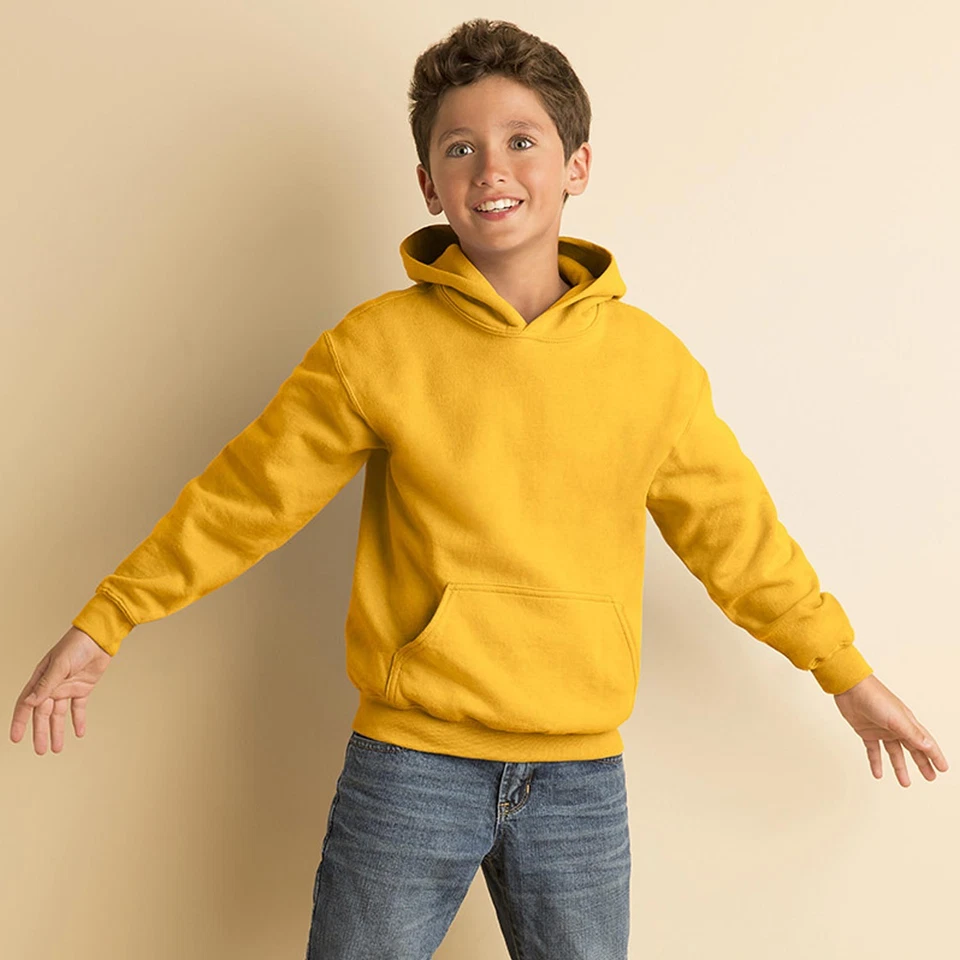 Gildan Kids Hooded Jumper -Soft Fleece Pullover Hoodie Sweatshirt - 2 for £19 - Image 2 of 4