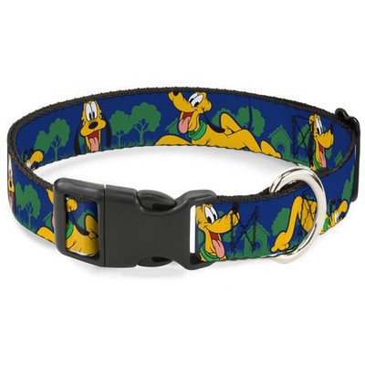 Plastic Clip Collar Pluto 4-Poses/Landscape Blue/Green Medium 11-16.5''