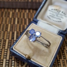 925 Sterling Silver Ring, Genuine Tanzanite Gemstones Ring,Size T.5 US 9.75 
