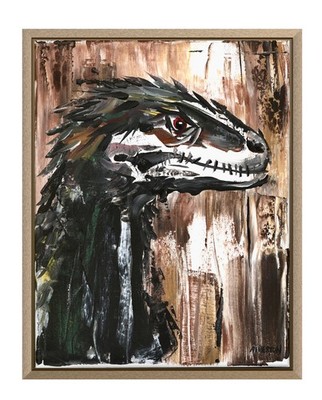 Atherton 11x14 Original Expressionism Acrylic Painting ''Velociraptor'' signed