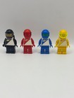 Lot de mini figurines Lego Futuron Space rouge, noir, jaune et bleu toutes d'origine Lego