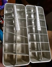 2 Vintage Aluminum Quickube Ice Tray  14 Cube...