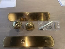 Classic Brass Entry Door Hardware - Knob And Plates