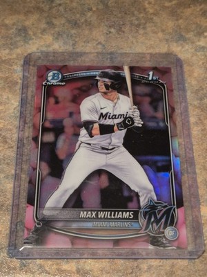 2025 Bowman Draft Max Williams 1st Bubble Gum Refractor Snack Pack Marlins