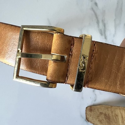 Vintage Yves Saint Laurent Women YSL Belt Glove Tanned 