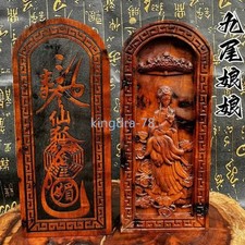 Taoist Lightning Struck Jujube Wood Handmade Relief Fox Fairy Goddess Token