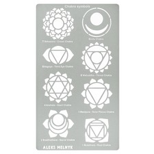 No.415 Metal Stencil, Chakras, Mandala, Yoga, Symbols for Meditation, Om, Sac...