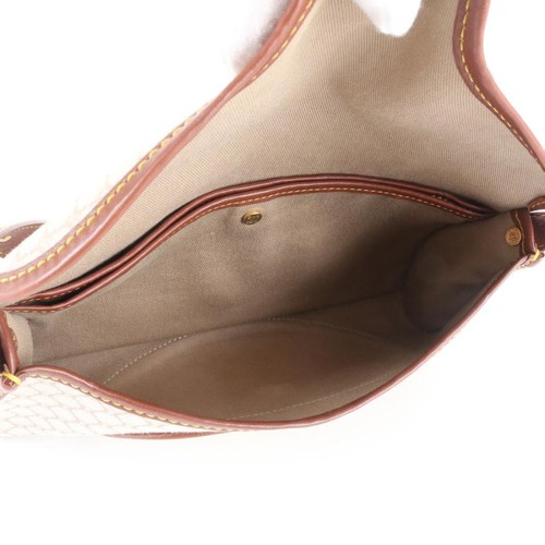 Vintage Celine Macadam Trionfo Leder Schultertasche braun beige authentisch - Bild 7 von 24