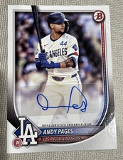 2025 Bowman Autographs Andy Pages #PRV-AP Los Angeles Dodgers Autograph