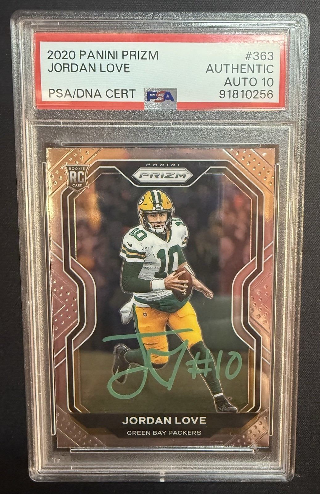 Jordan Love RC Auto PSA DNA 10 2020 Prizm #363 Rookie Packers 🔥Signed Green Ink