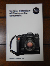 Vintage 1978 General Catalogue Of Photographic Equipment Leitz Leica 9/15/1978