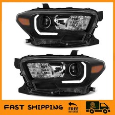 Headlights Headlamp Black Housing W Led Drl Fit For 2016-2022 Toyota Tacoma