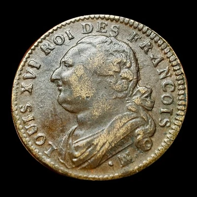 ** LOUIS XVI, 12 deniers "au faisceau", 1791 MA, Marseille, R1, TTB ** - Photo 1/2
